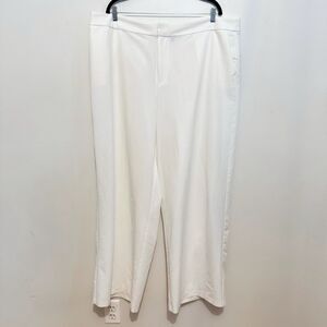 Eloquii Women’s 20 White High Waisted Wide Leg Trouser Dress Pants Career Office